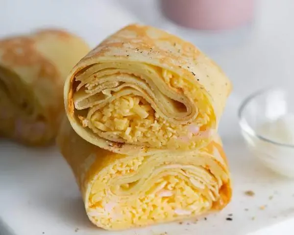 Блины с ветчиной и сыром