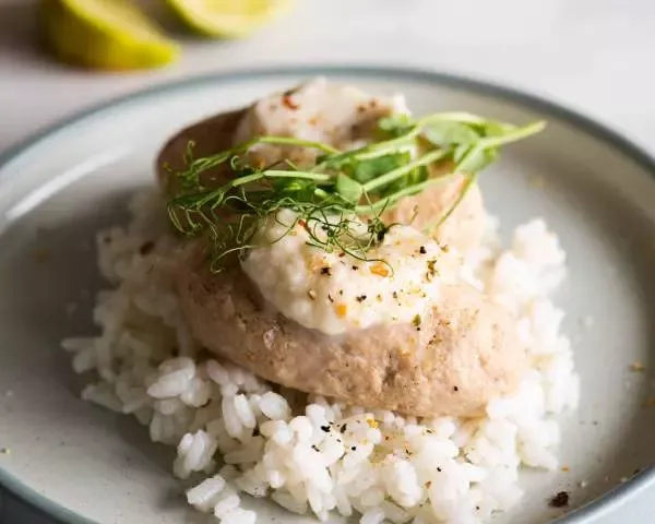 Паровые котлетки из горбуши с рисом
